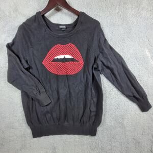 TORRID SWEATER ROLLING STONES LIPS SIZE 1 LONG SLEEVE